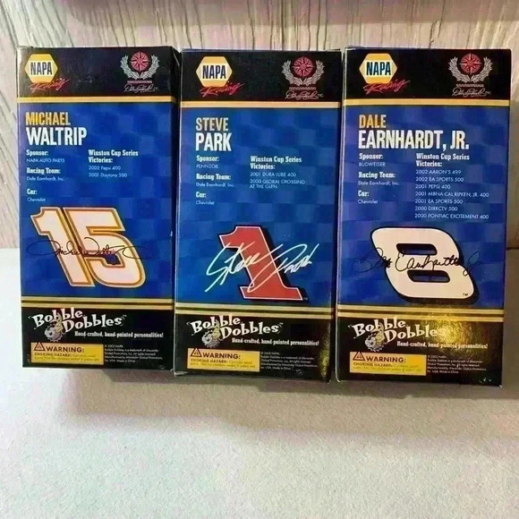 Nascar Bobble heads (set of 3) in pkgs, Dale Earnhardt, Steve Park, Michael Walt - Picture 8 of 12